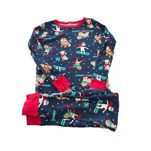 Lands End Kids Pajamas Holiday Dogs Size 12